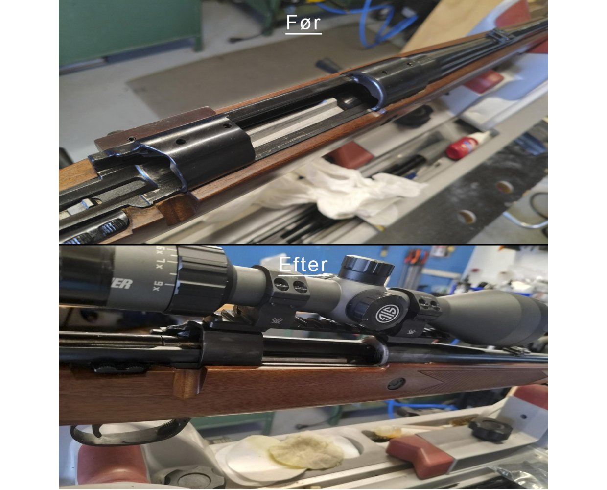 Rail, montage og kikkert